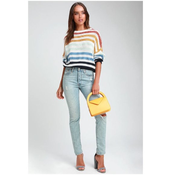 Charli Blue Multi Striped Knit Sweater - Picture 2 of 3